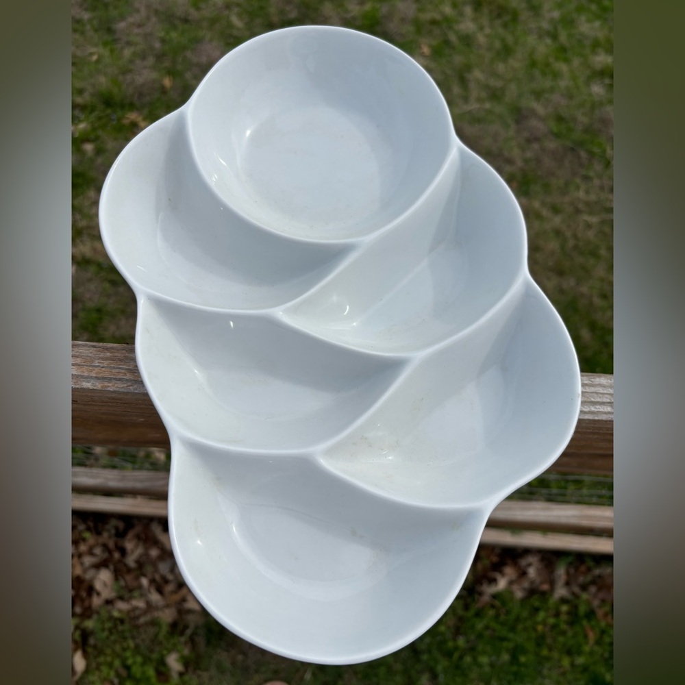 CB2 White Ceramic Divided Serving Dish